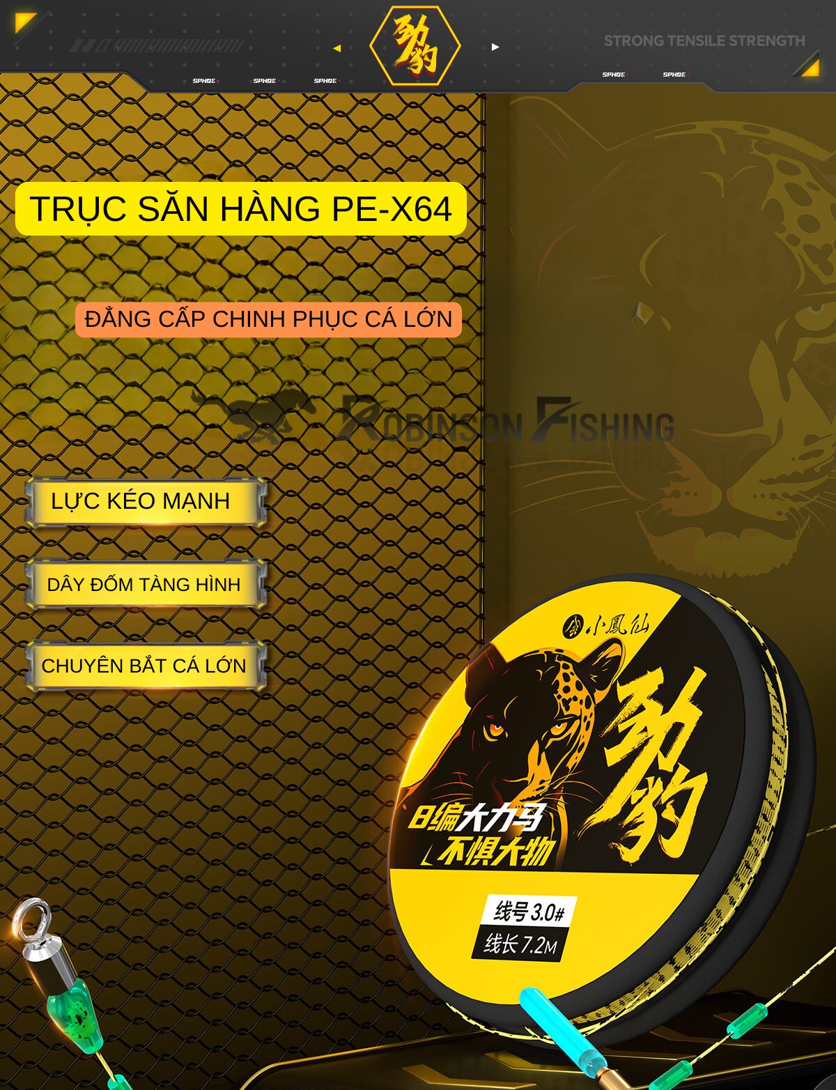 Trục Săn Hàng PE-X64 Buộc Sẵn