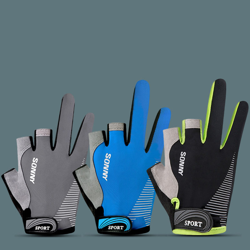 Găng Tay Hở Ngón Chất Liệu Da Lộn