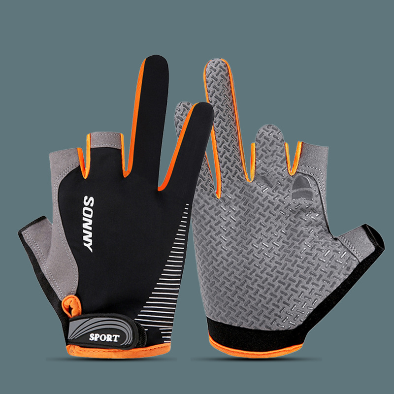 Găng Tay Hở Ngón Chất Liệu Da Lộn - Ảnh 7