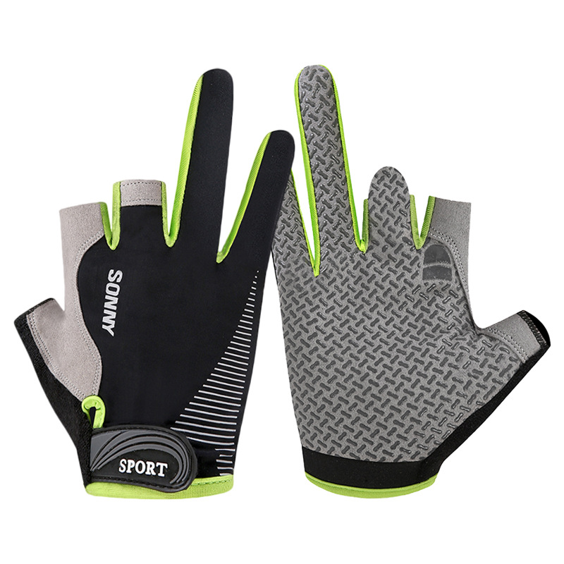 Găng Tay Hở Ngón Chất Liệu Da Lộn - Ảnh 6