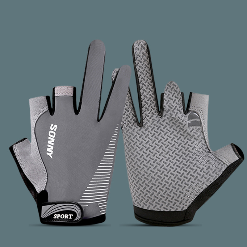 Găng Tay Hở Ngón Chất Liệu Da Lộn - Ảnh 4