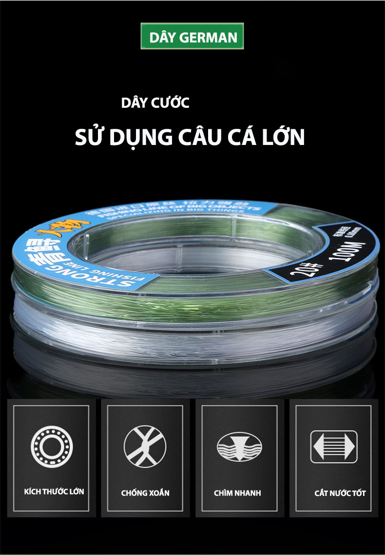 DÂY CÂU GERMAN CÂU CÁ LỚN CUỘN 100M - Ảnh 13