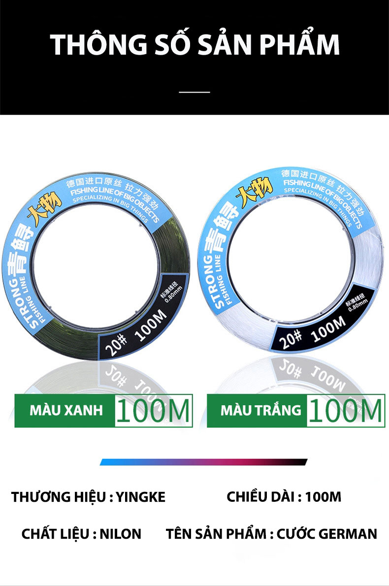 DÂY CÂU GERMAN CÂU CÁ LỚN CUỘN 100M - Ảnh 12