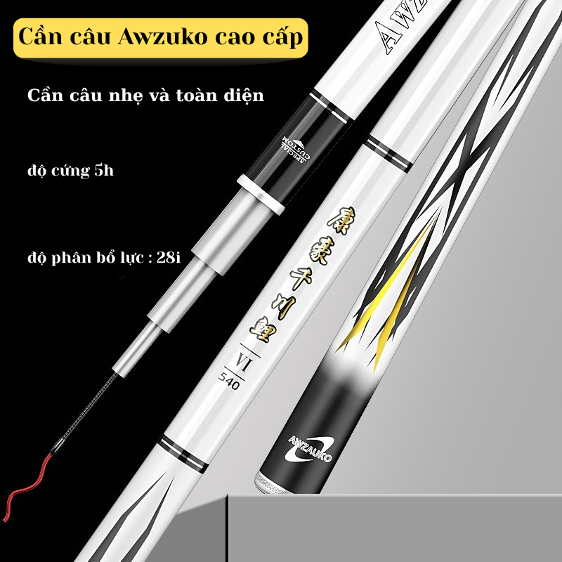 Cần Câu Đài Awzuko Carbon Cao Cấp - Ảnh 7