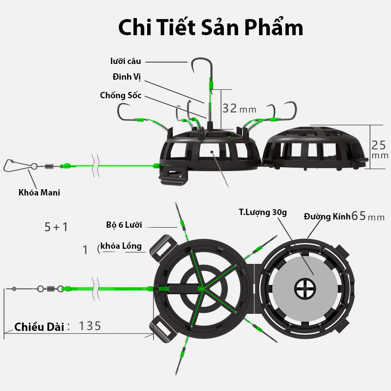 Bộ Mìn Câu Ngâm Chống Mắc Đáy - Ảnh 3