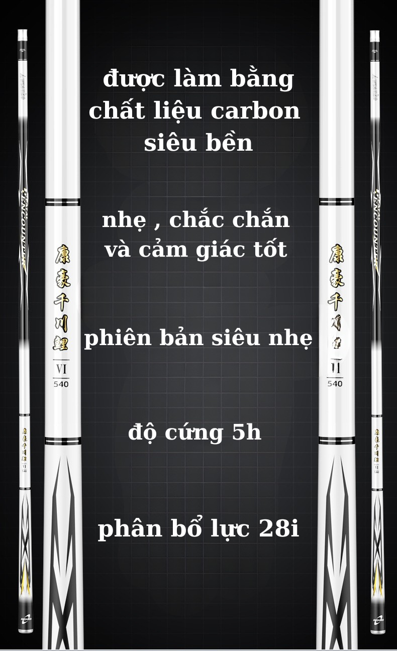 Cần Câu Đài Awzuko Carbon Cao Cấp - Ảnh 5