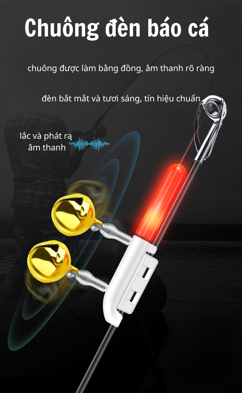 CHUÔNG ĐÈN BÁO CÁ – NGỒI NHÂM NHI CŨNG KHÔNG LO VỤT MẤT CÁ TO
