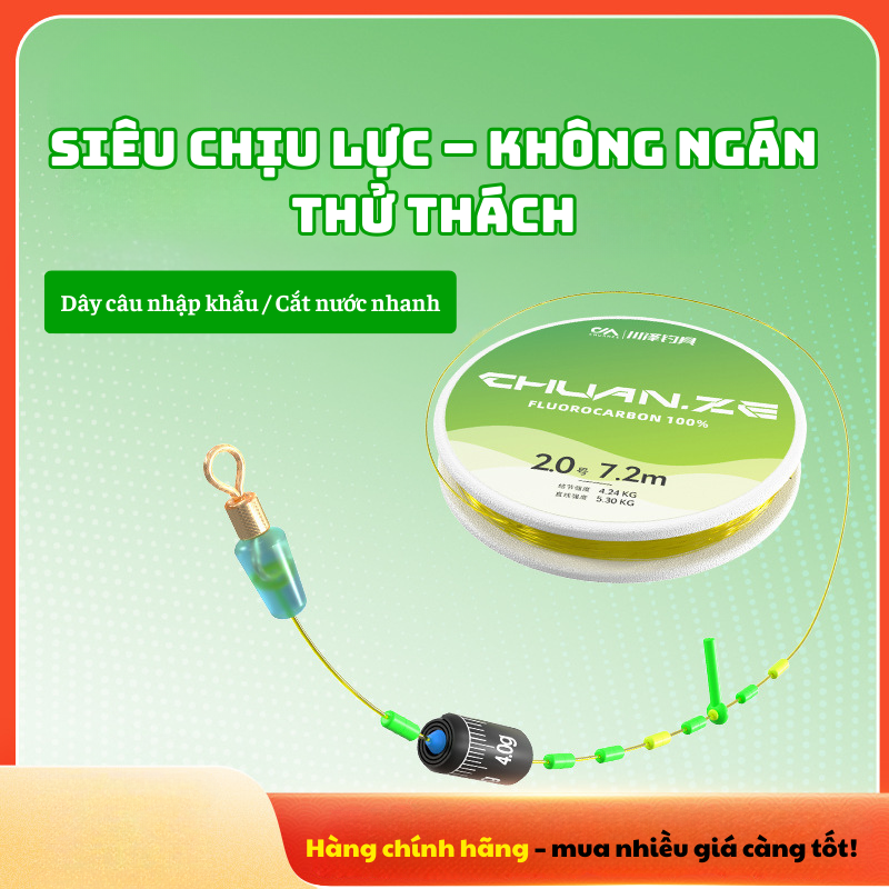 Trục Câu Đài Thi Đấu CHUANZE Cao Cấp - Fluorocarbon 100% - Ảnh 4