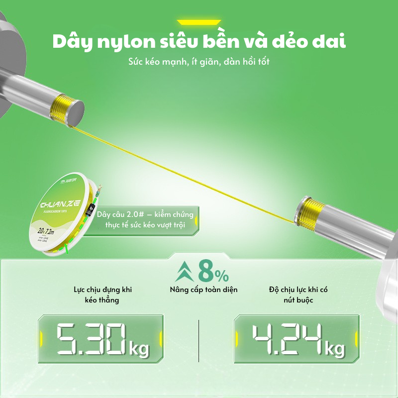 Trục Câu Đài Thi Đấu CHUANZE Cao Cấp - Fluorocarbon 100% - Ảnh 5