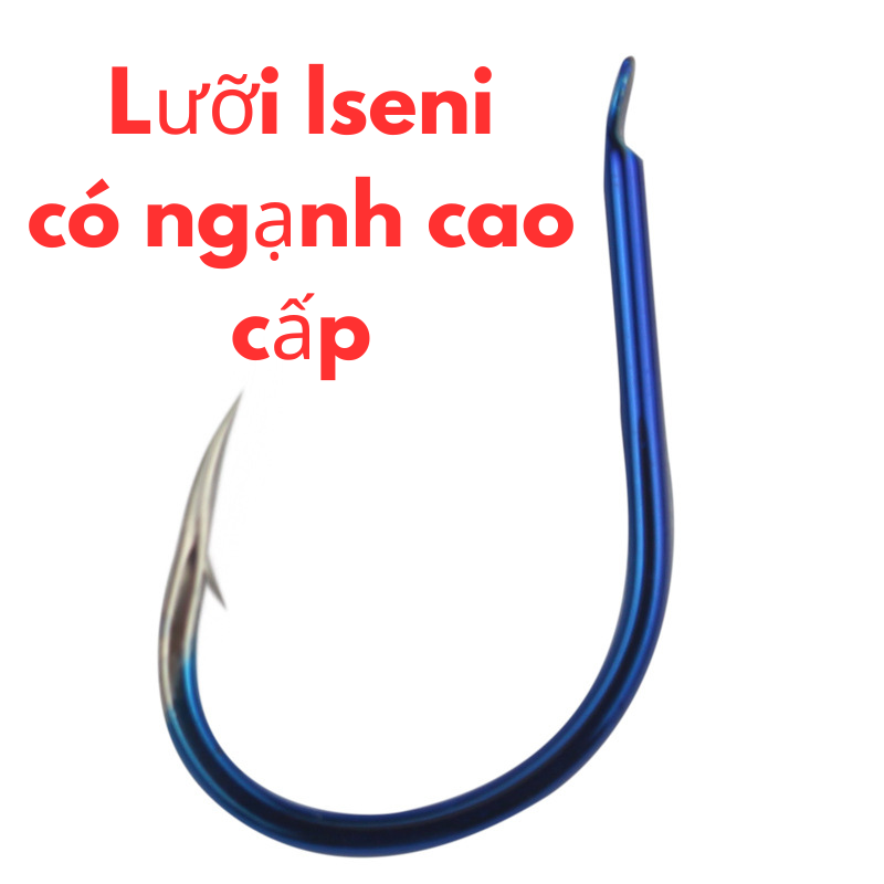 Túi 50 Lưỡi Câu Carbon ISENI Màu Xanh - Ảnh 5