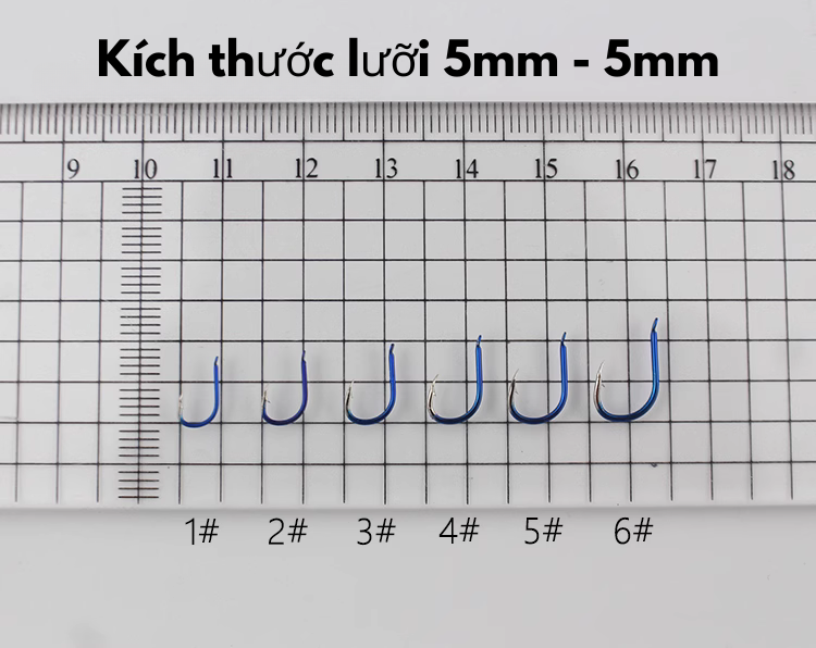 Túi 50 Lưỡi Câu Carbon ISENI Màu Xanh - Ảnh 4