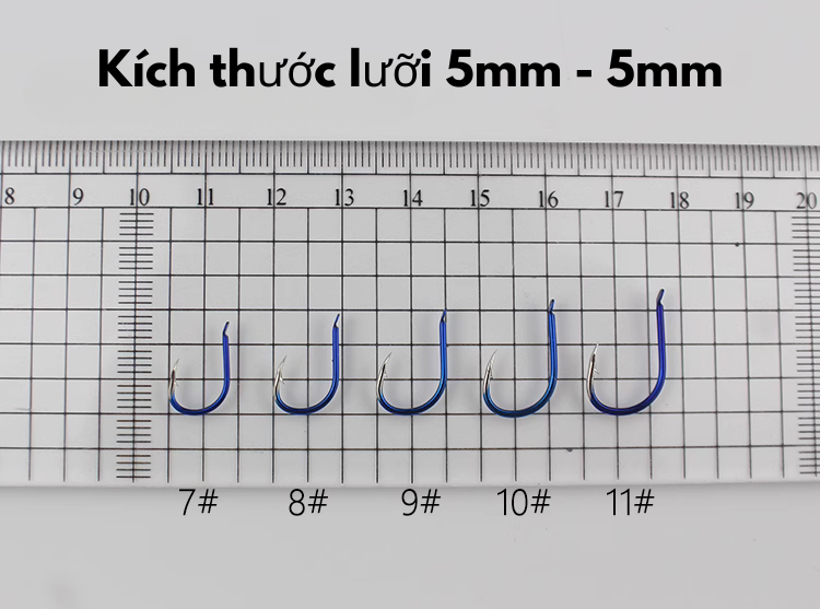 Túi 50 Lưỡi Câu Carbon ISENI Màu Xanh - Ảnh 3