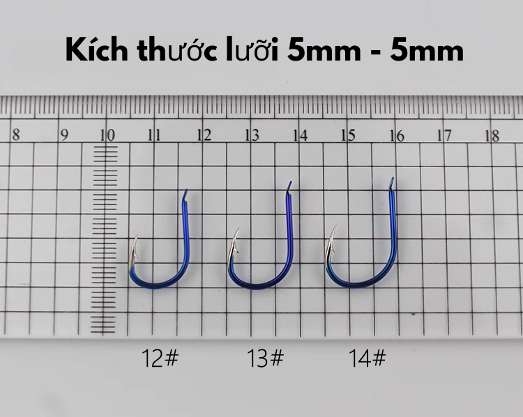 Túi 50 Lưỡi Câu Carbon ISENI Màu Xanh - Ảnh 2