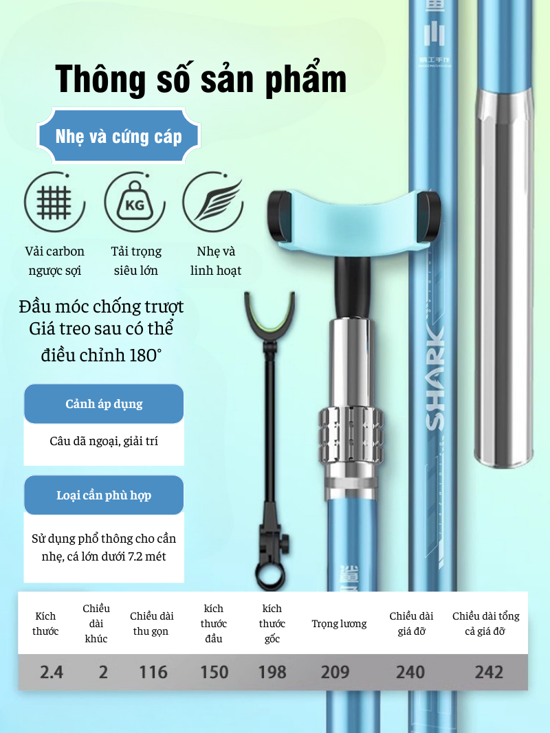 Chống Cần Câu Đài Shakr - Ảnh 6