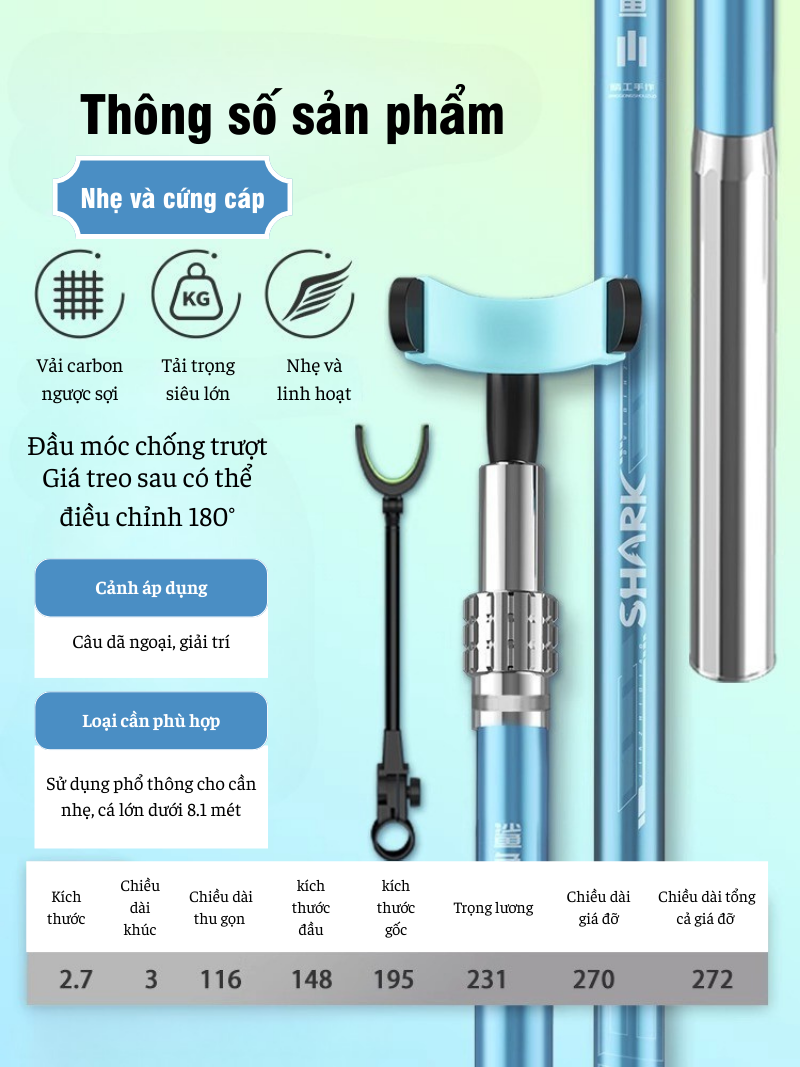 Chống Cần Câu Đài Shakr - Ảnh 5