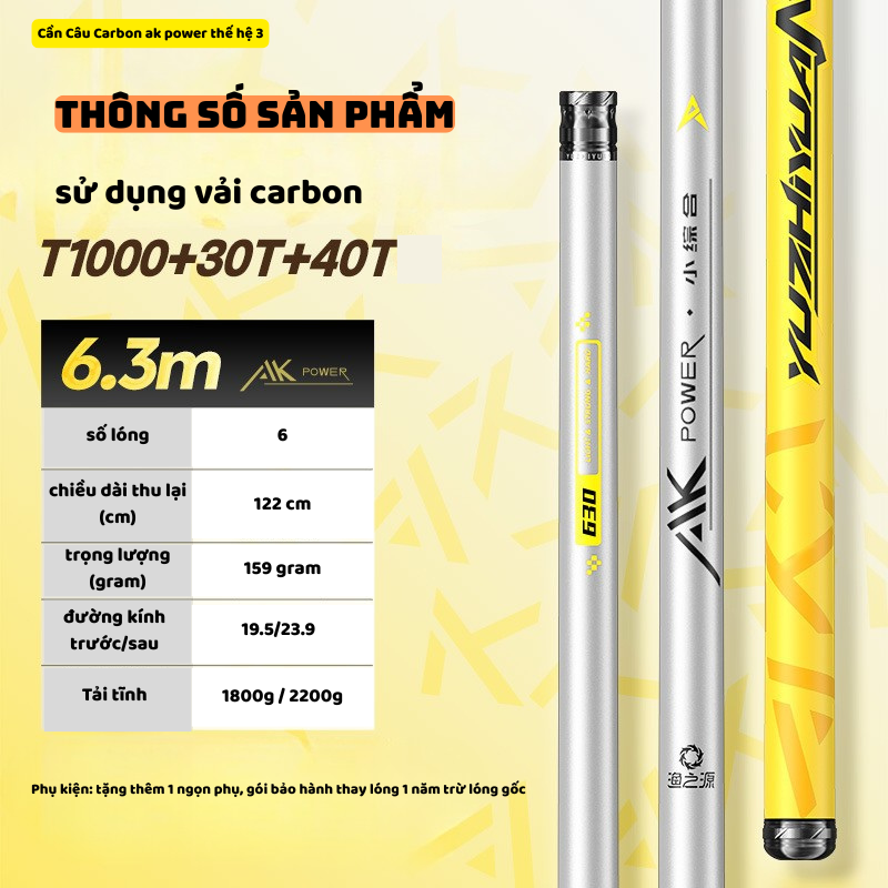 Cần Carbon AK Power Cao Cấp - Ảnh 8