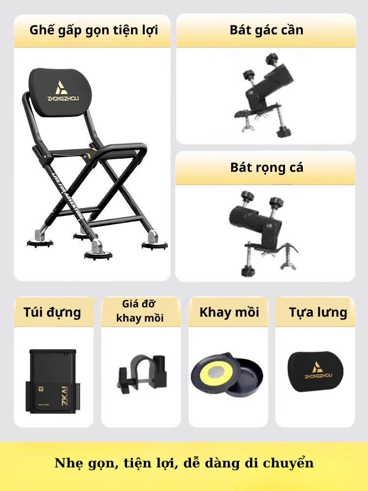 Ghế Gấp Gọn ZH Cao Cấp - Ảnh 6