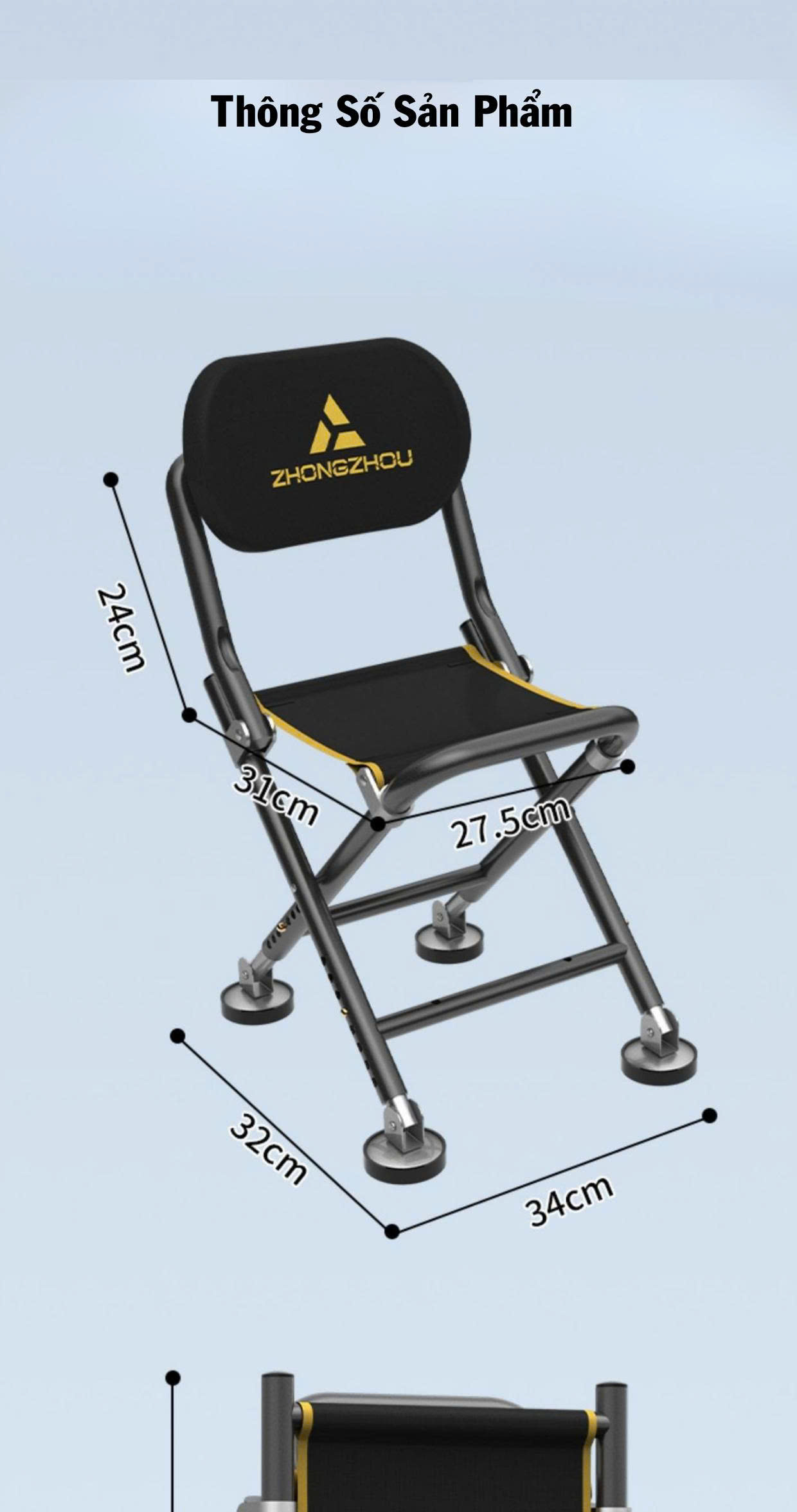 Ghế Gấp Gọn ZH Cao Cấp - Ảnh 5