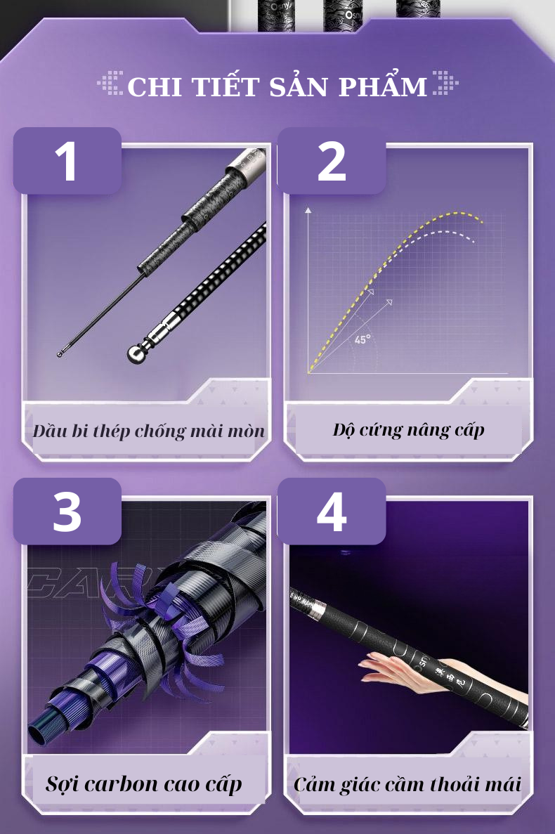 Cần Câu Carbon Hắc Long Cao Cấp - Ảnh 3